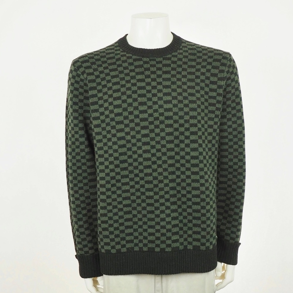 Patagonia Recycled Wool Nylon Knit Blend Sweater Mens Large Green Geometric